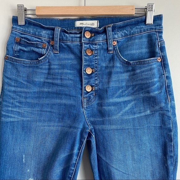 𝅺madewell Cali Demi-Boot Jeans in Bronson Wash: Button-Front Edition Size 27 - Picture 5 of 13